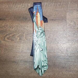 Rene Chagal Statue of Liberty Americana vintage tie